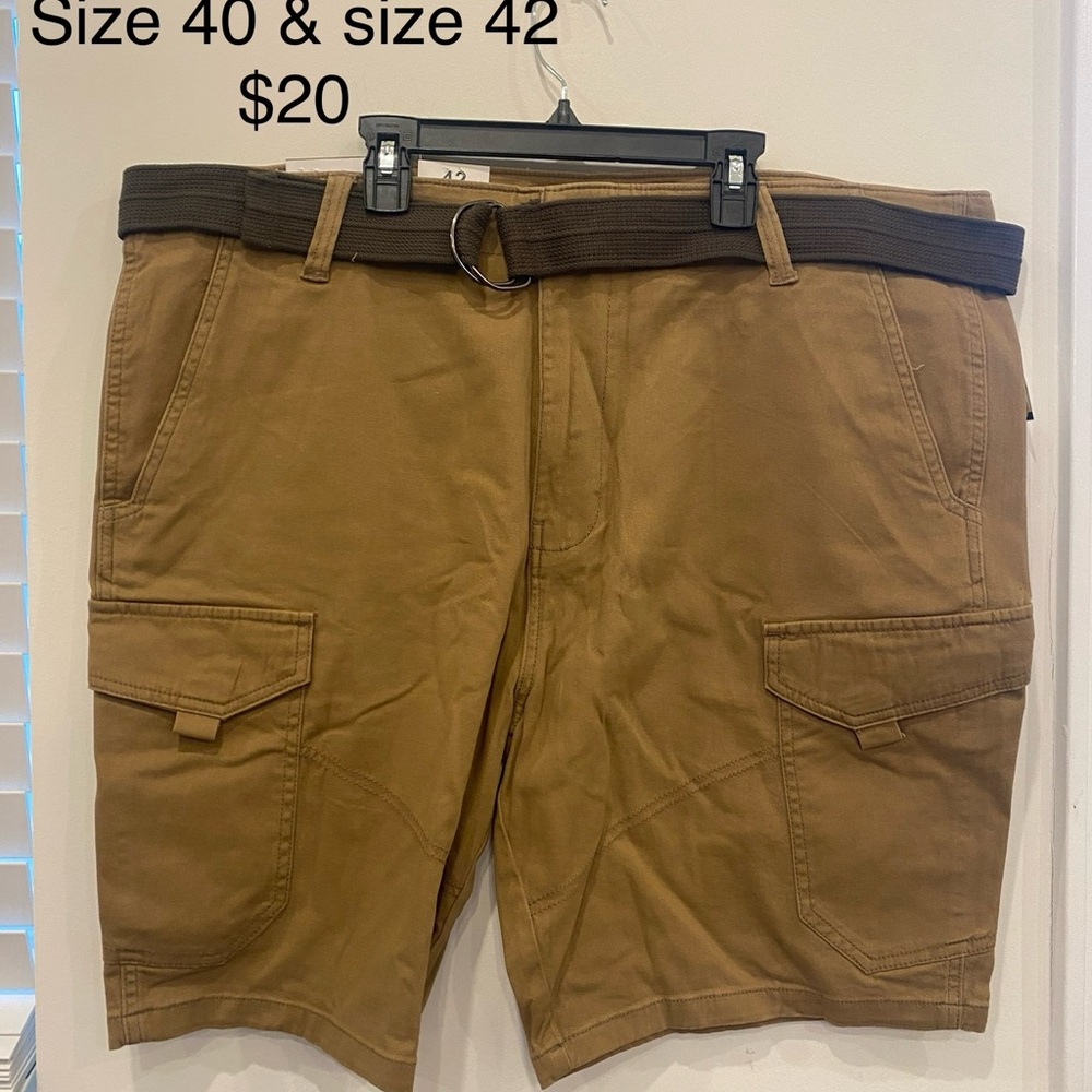 Plugg Tan Cargo Shorts with Belt
